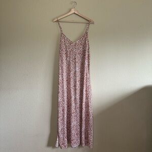 Old Navy dress womens large cheetah print spaghetti strap maxi brown & white